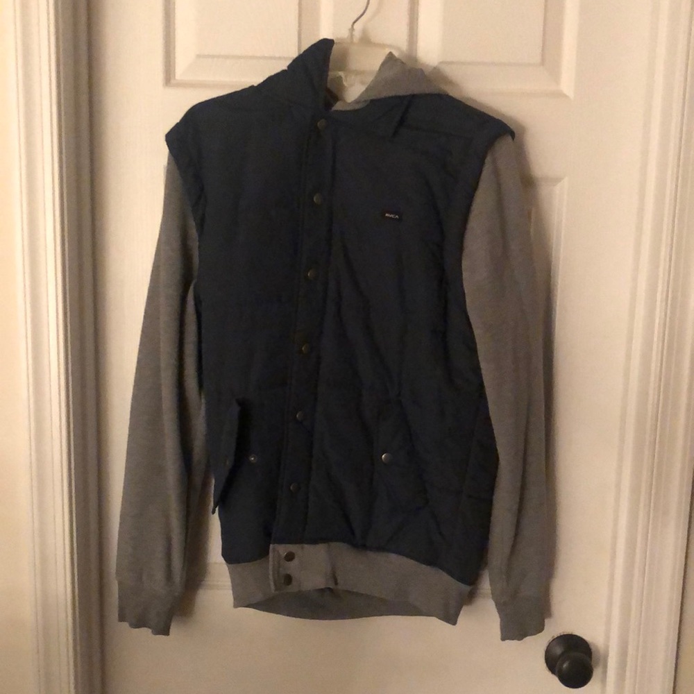 Two-Toned RVCA Button Up Hoodie (Small)